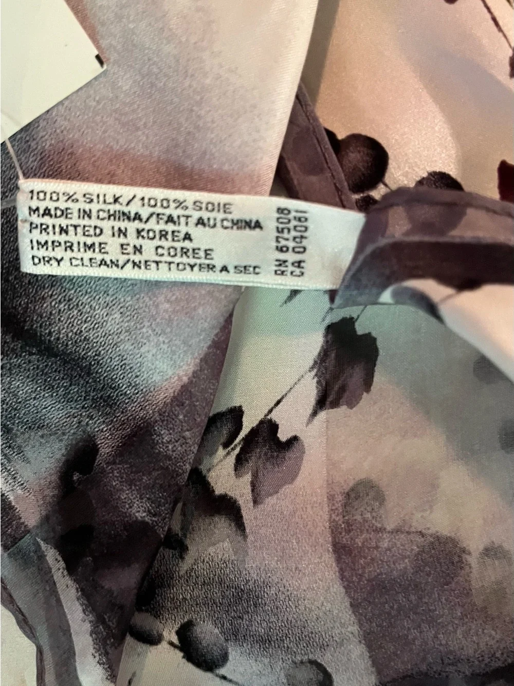 Anne Klein 100% silk scarf fall leaf print nwt approximately 11x53 rectangle